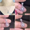 Pendanthalsband Victoria Sparkling Luxury Jewelry 925 Sterling Sier Rose Gold Fill Drop Water White Topaz Pear Cz Diamond Women CH DH3WO
