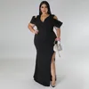 Платья с размером большие красивые женщины Элегантное длинное платье Женщина сексуальная одежда для девушек выпарить вечеринка Vestidos Lady's Pack Split