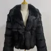 Women's Fur Faux Coat Women's Short Style Long Sleeve Top Winter Fashion Celebrity Natural Jackets Outwear