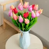 Decorative Flowers 5 Pieces Artificial Flower Fabric Tulip Wedding Bridal Bouquet Christmas Party Vase Decoration Home Table Arrangement