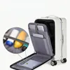 Valises bagage à main avec roues ouverture avant mot de passe roulant valise de voyage sac mode USB Interface chariot