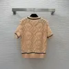 Kvinnors tröjor Designer 2023 New Spring Summer O Neck Short Sleeve Print High End Jacquard Pullover Sweater Ald9