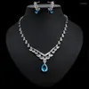 Ketting oorbellen set mode super water drop-vorm kubieke zirkonia hanger voor vrouwen diner accessoires Afrikaans N-170