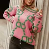 Women's Knits & Tees designer sweater for Green Pink Cardigans V-neck Long Sleeve Casual Winter Fashion Coat F1R5