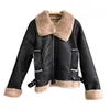 Women's Jackets Anti-Season Autumn And Winter Pu Fur Integrated X2 Lamb Motorcycle Clothing Short Padded Jacket Leather Coat