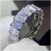 Wedding Rings Sparkling Luxury Jewelry 925 Sterling Sier White Topaz Cz Diamond Gemstones Promise Women Engagement Band Ring For Lov Dhesn