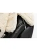 Women's Fur Women Fashion Thick Warm Faux Shearling Crop Jacket Coat Vintage Long Sleeve Front Zipper Female Outerwear Chic Tops