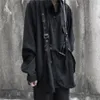 Herrspår Houzhou Techwear Pant sätter män punk 3 -bitar kläder svarta lastbyxor långärmad skjortor koreanska streetwear hiphop spring 230106