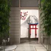 Curtain Japanese Door Mount Fuji Cherry Blossoms Doorway s Sun River Linen Drapes Restaurant Decor Hanging Half 230105