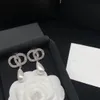 2022 New crystal white resin Pendant Charm Earrings aretes orecchini Women's wedding party brand designer jewelry with box