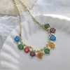 Pendant Necklaces Song Yanfei Same Color Flower Irregular Stitching Necklace Temperament Versatile Fashion Beautiful Women's Clavicle