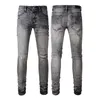 Herrenjeans der Luxusmarke Letter Star Men Stickerei Patchwork Zerrissene Jeanshose Straight Slim Elastic Denim Fit Moto Pants Trendy Streetwear Größe 28-38