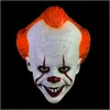 Maschere per feste Halloween Cosplay Stregone Maschera da clown Latex Joker Horror Masquerade Fl Face Adt Dbc Drop Delivery Home Garden Festive Sup Dhzgh