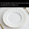 Tallrikar 8/10 tum keramisk vit middagsplatta Simple Bone China El Decoration bakverk.