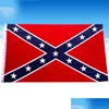 Bannerflaggor 3x5 ft Tv￥ sidor Penetration Flag Confederate Rebel Civil War Polyester National Banners Anpassningsbara VT1427 Drop Deliv DHHPN