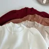 ガールドレス春秋のベビー服編みパフスリーブガールズニットロングソリッドドレスファッションセーター