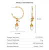 Hoop Earrings Jaeeyin 2023 Arrivals Bamboo Gold Color White Pearl Wire Wrape Twist Dangle Removable Gift For Women Girlfriend