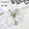 Decoratieve bloemen Kerstcadeau Party Supplies Decor Kerstmis Boomdecoraties Fake Flower Artificial Glitter Poinsettia