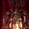 Lámparas colgantes Candelabro de cristal retro francés Porche Pasillo Iluminación Pasillo creativo Guardarropa Dormitorio Lámpara de techo pequeña