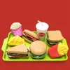 Children Hamburger Toys Set Play Kitchen House Mini Artificial Food Fries Plastic Models Pretend Playset Kids Educational Toys Kit Gifts 1278