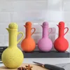 Depolama Şişeleri 500ml Yaratıcı Yuvarlak Göbek Uzun Boyun Mutfak Seramik Cruet Soya Sos ve Sirke Zeytin Yağı Deposu Sıvı Baharat Aracı