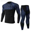 Men's Tracksuits Clothing Jogging Suit Winter Warm Tracksuit Long Sleeve Top Pants Compression Male Fitness