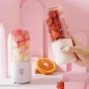 Autre jardin à domicile Mixer portable USB Electric Fruit Juicers Handheld Smoker Maker Blender Remunring Rechargeable Mini Food Process Dhscy