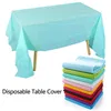 54 x 108 in Disposable Table Cover Multicolor Plastic Tablecloth Color Party Supplies Hotel Home Birthday Decor