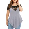 Blusas femininas camisas de renda de pescoço curto para mulheres Casua Tops Tunics Summer Mulheres elegantes Roupa Feminina