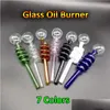 Rökande rör Pyrex Glass Oil Burner Pipe Colored Water Bubbler Hand Tobak Drop Delivery Home Garden Hushållens diverse Tillbehör Dh0nx