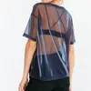 Женские футболки T 2023 Fashion Summer Women Women Hollow Transparent круглой шеи с коротки