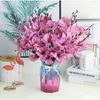 Decorative Flowers 5 Fork 20 Head Magnolia Artificial Orchid Bouquet Home Decoration Flower Pography Props Wedding False Table