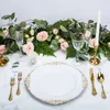 Plates Round Plastic Black White Silver Gold Rim Charger For Wedding Reception Dinner Set Decoration Luxury Decorative Wholesale