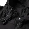 Giacche da uomo giacca techwear hip-hoodie per uomo con cappuccio nero con cappuccio mantello a vento