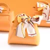 Gift Wrap 5Pcs Pink Leather Bags Handbag Shape Chocolate Candy Birthday Wedding Packaging Baby Shower Supplies