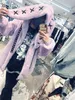 Women s Fur Faux Japanese Harajuku Rabbit Ears Purple Coat for women Winter Dark Punk Mid Length Zipper Plush Coats Street 230105
