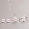 Fedi nuziali TURAVZCC Handmade Sakura Flower Anello regolabile Cherry Blossoms Pink Zircon Jewelry Commercio all'ingrosso