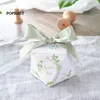 Articles de beauté Forme de diamant européen Style forêt verte Boîtes à bonbons Faveurs de mariage Papier Bomboniere Merci Boîte-cadeau Boîte de chocolat de fête 50pcs