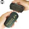 MOQ 50 pièces LOGO personnalisé hommes brosse pour barbe visage cheveux moustache noir manche en bois brosses avec poils de sanglier naturels