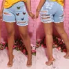 Women's Shorts Sexy Hollow Out Ripped Jean Women Summer 2023 Fashion High Waist Tassel Butterfly