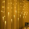 Dizeler 5m-20m Noel Çelenk LED Perde Icikle Işıkları Festoon Işık Sarkık 0.7m Şelale Açık Bahçe Sokağı saçakları dekorasyon