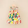 Girl Dresses 2023 Summer Little Girls Princess Dress Sleeveless Bow Strap 2-7 Years Baby Clothing Beautiful Fashion Party