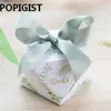 Articles de beauté Forme de diamant européen Style forêt verte Boîtes à bonbons Faveurs de mariage Papier Bomboniere Merci Boîte-cadeau Boîte de chocolat de fête 50pcs