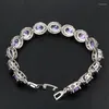 Bangle Hermosa Fashion High Quality OvalAmethyst Jewelry Bracelet 7'' For Woman/Lady HS0122B