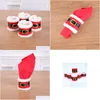 Christmas Decorations Santa Claus Red Napkin Rings Holder Elf Cloth Tissue Boxes Party Banquet Dinner Table Decoration Serviette Dh0 Dhrc9