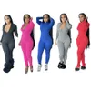 Kadın Tulumlar Designer 2023 Yeni Düz Renk İnce Seksi Uzun Kollu Gece Kulübü Kıyafetleri Bayan Moda Tompers 5 Renkler S-XXL