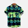 Chemises décontractées pour hommes Mode pour hommes T Hawaiian Tropical Camicias 3d Print Cosy One Button Short Sleeve Beach Oversized Clothes 32