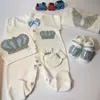 Одежда наборы Dollbling Born Set Baby S Crown 0 3 месяца шляпа боди для боди для боди.