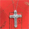 Naszyjniki wisiorek Victoria Wieck luksusowa biżuteria Prawdziwa 925 Sterling Sier Pave White Topaz CZ Diamond Stones Cross Lucky Women Netkl DHT0J