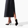 Sandals Brand de luxe Sling Sling 100 mm sexy talon ouvert de femmes avec du talon en cuir en daim UE 35-43